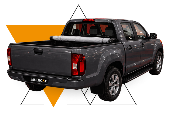 Camioneta negra con estribos de Multicap